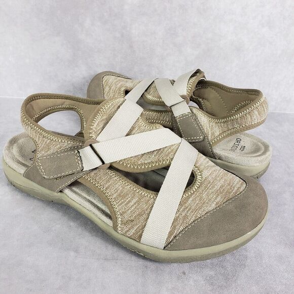 Earth Origins Sandals Women's 7.5 Wide Brown Casual Sport Shoes Close Toe Stacy - Picture 1 of 11
